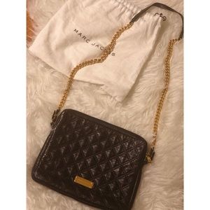 Marc Jacobs black tufted crossbody w/gold hardware